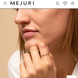 Mejuri 14K Solid Yellow Gold Thin Chain Ring Size 6